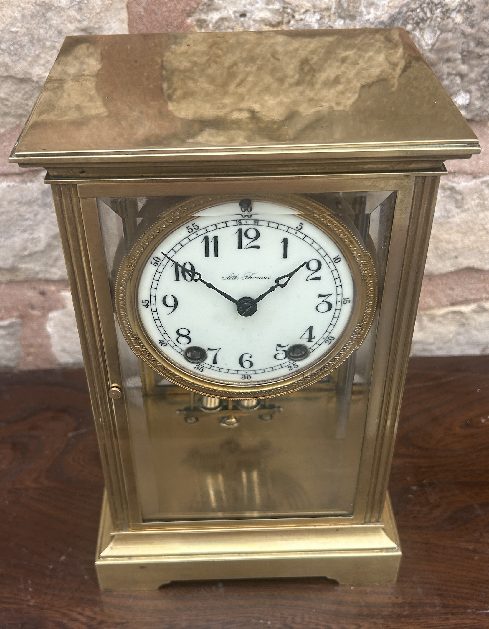 Wonderful Seth Thomas Four Glass Case Mantel Clock - Ca 1900 - Image 9